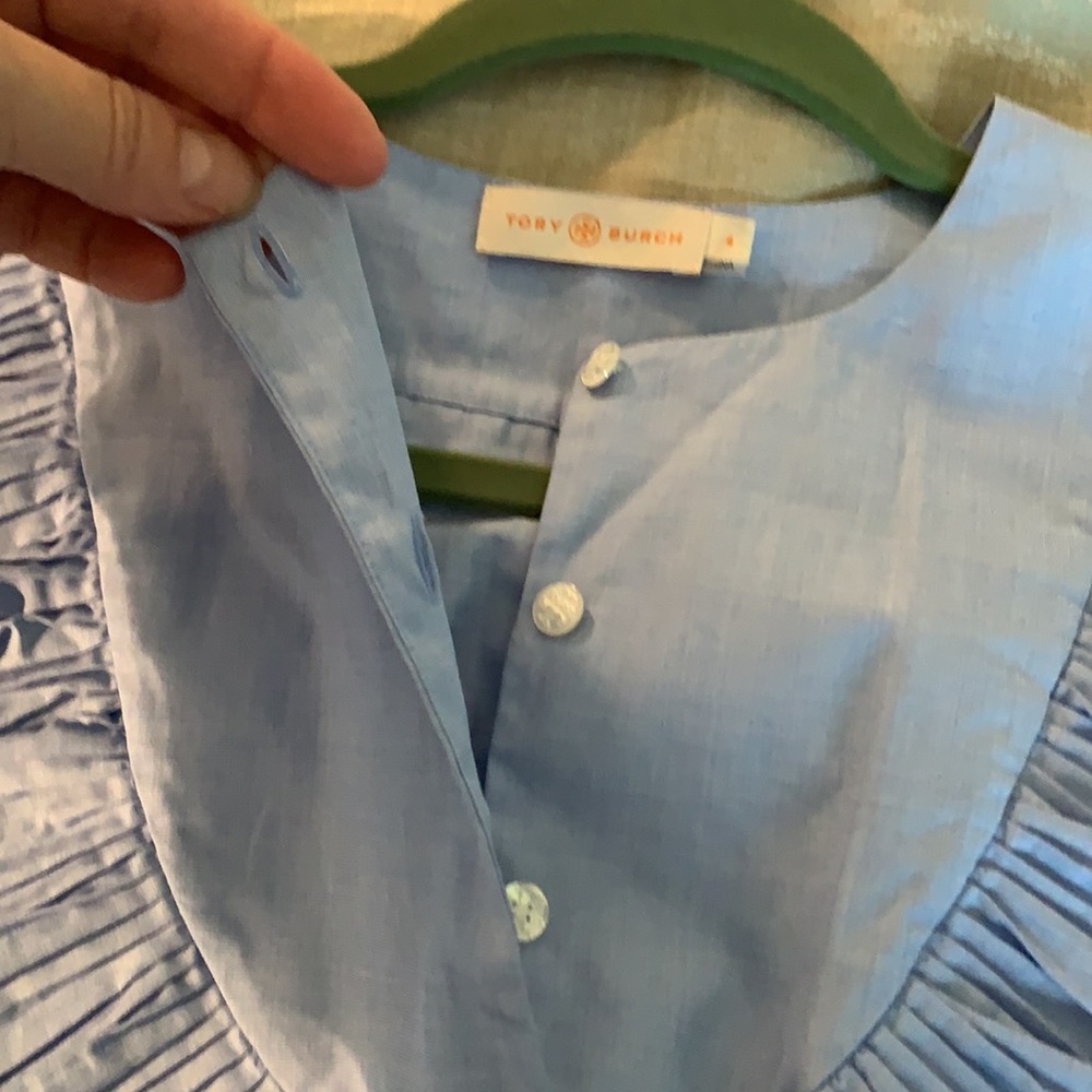 Blue Ruffled Women's Top - Picture 5 of 5